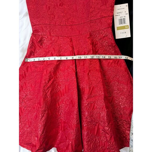 Rare Editions Big Girls Sleeveless Brocade with Jeweled Neckline Social Red Dres - Picture 12 of 13
